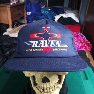 Deadstock Vintage Raven Wayne Handley Aerosports Snap Hat Cap